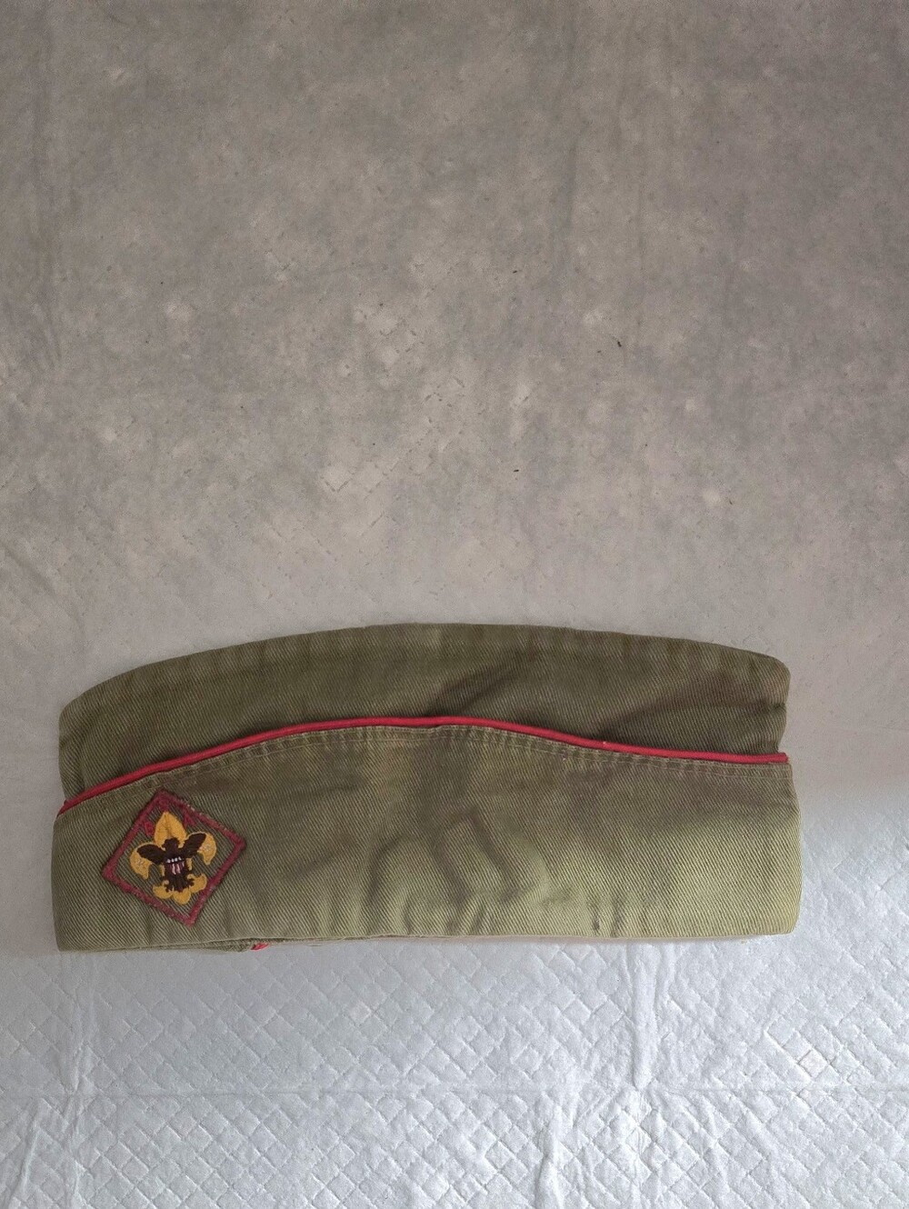 Vintage 1960s Boy Scouts of America Garrison Hat Cap Size Medium 6 3/4-6 7/8".